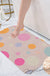 Feblilac Pink Polka Dots Geometric Tufted Bath Mat