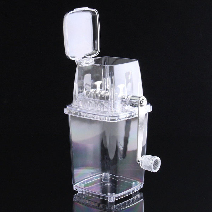 Portable Manual Ice Shaver Block Shaving Machine Crusher Snow Ice Cone Maker Transparent