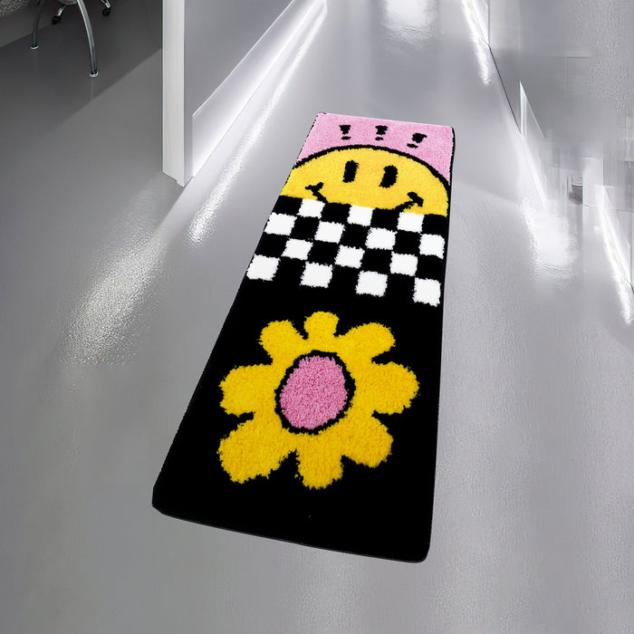 Smile Face Checkerboard Mat for Bathroom