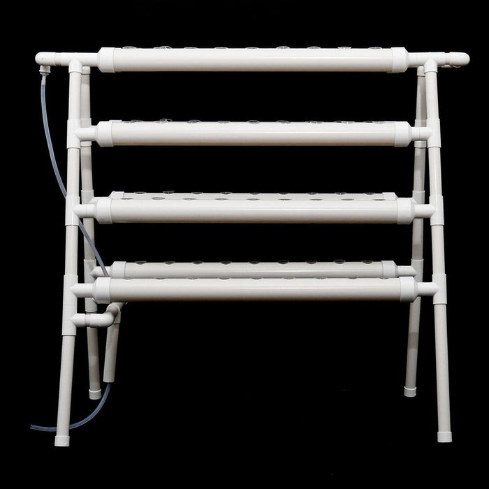 4 Layer 72 Holes Vertical Hydroponic Piping Site Grow Kit DWC Deep Water Culture Vegetable Planting System