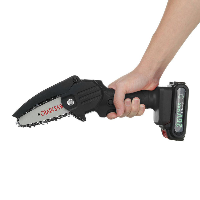 26V 4Inch Rechargeable Portable Chain Saw Woodworking Electric Saws W/ 1 or 2pcs Battery