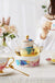 English Ceramic Glass Flower Tea Cup Set