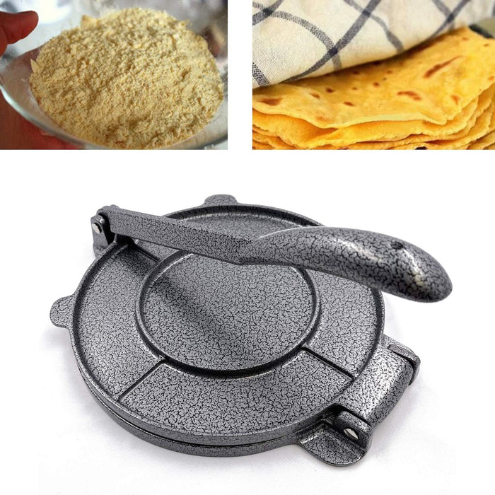 '- Gray Aluminum Tortilla Press 8" Wide 10" Handle Maquina Para Hacer Tortillas Maker Rotis Press Corn/Floyr Tortilla Dough Press [P/N: Et-Cook005-20-Gray]