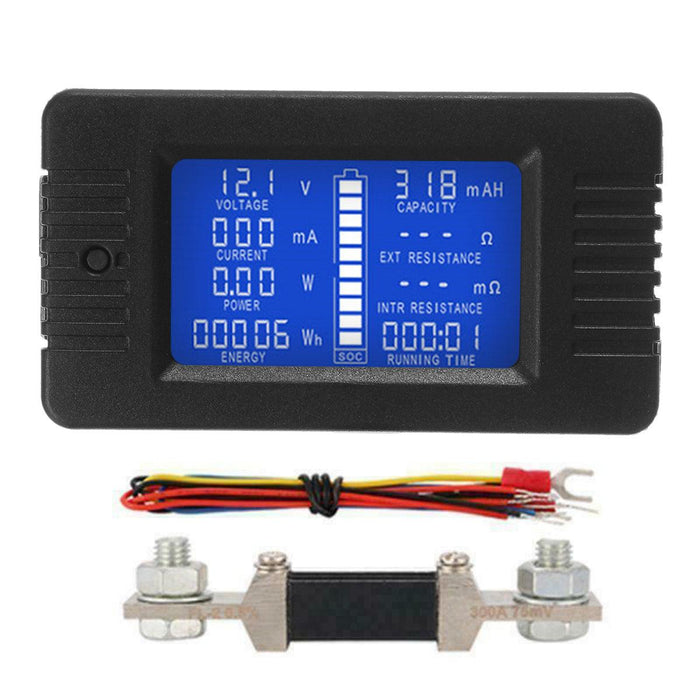 DC Multifunction Battery Monitor Meter 50A/200A/300A LCD Display Digital Current Multimeter Voltmeter Ammeter for Cars RV Solar System