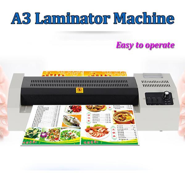 220V 600W A3 Laminating Laminator Machine Plastic Packaging Machine Four Rollers Hot Roll