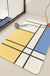 Feblilac Colorful Square Geometric Line PVC Bathroom Mat