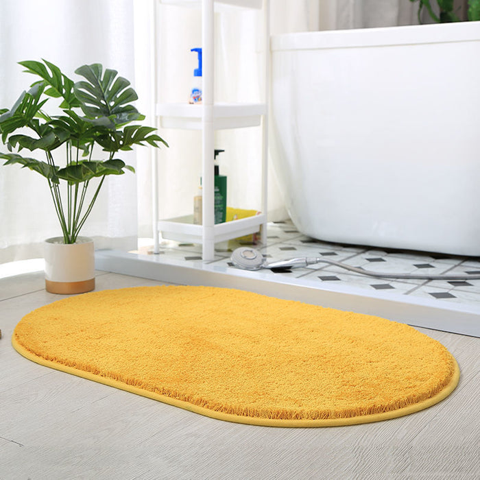 Feblilac Semicircle Solid Orange Tufted Bath Mat