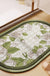 White and Green Floral Soft Diatomaceous Earth Bath Mat