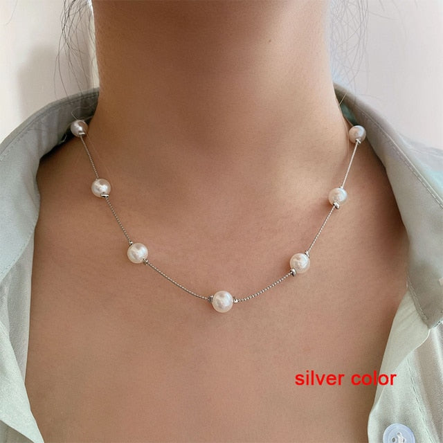 Sparkling Clavicle Chain Necklace - Okeihouse