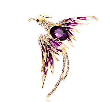 Crystal Phoenix Brooches - Okeihouse