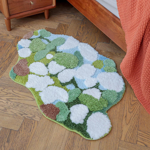 Green Moss Leaves Bath Mat 23"x35", 60x90cm