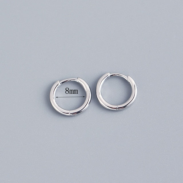 Stainless Steel Minimalist Huggie Hoop Earrings - Okeihouse