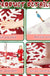 Red Christmas Snowflake Rug, Cute Bath Mat, Holiday Bathroom Rug