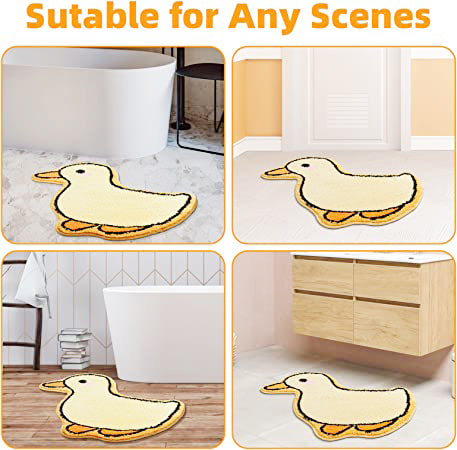 Feblilac Cute Yellow Duck Tufted Bath Mat