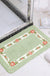 Feblilac Green Flower Tufted Bathroom Mat Toilet U-Shaped Floor Mat