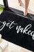 Feblilac Black Get Naked Letter Print Tufted Bath Mat