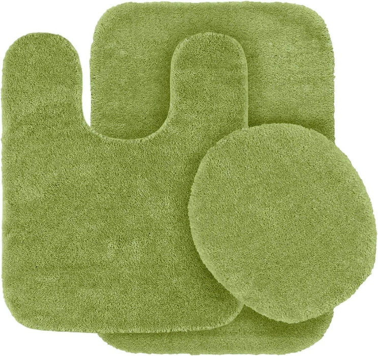 Soft 3 pc Solid Bathroom Mat Set