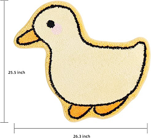 Feblilac Cute Yellow Duck Tufted Bath Mat