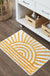 Boho Bathroom Rugs, Yellow and White Sun Bath Mat