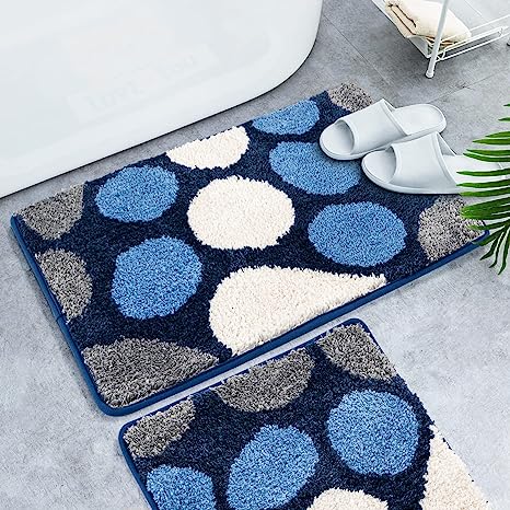 Feblilac Round Gemstones Tufted Bath Mat