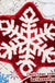 Red Christmas Snowflake Rug, Cute Bath Mat, Holiday Bathroom Rug