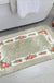 Feblilac Green Flower Tufted Bathroom Mat Toilet U-Shaped Floor Mat