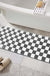 Feblilac Brown Grey Black and White Checkerboard Tufted Bath Mat