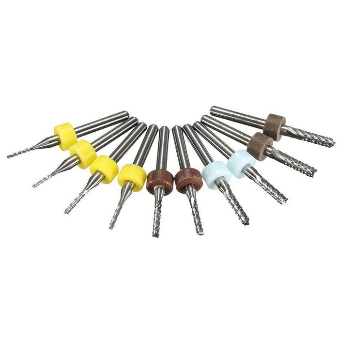 10pcs 1/1.5/2/2.5/3mm Carbide End Mill Cutter PCB Drill Bit