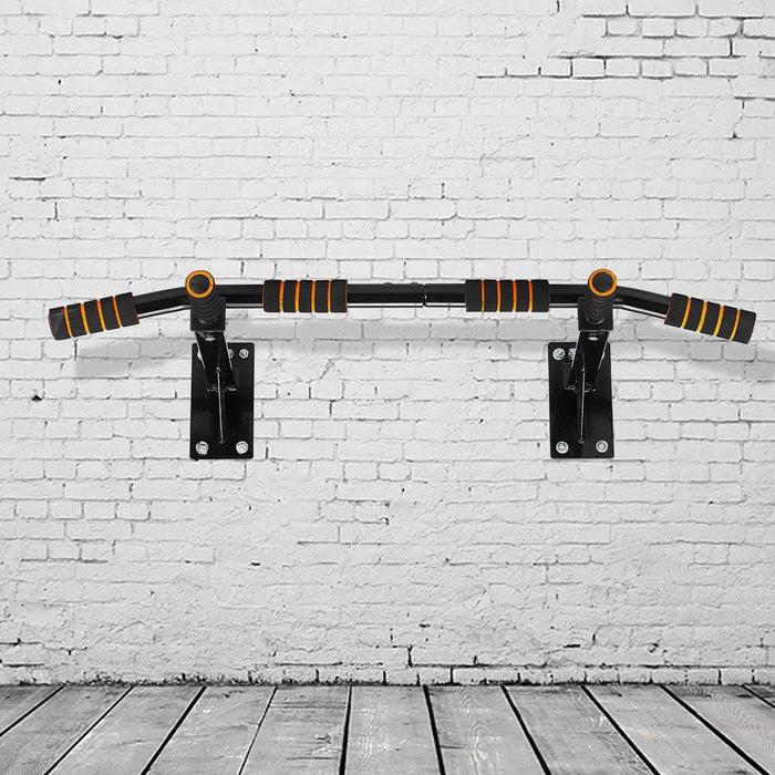 Indoor Black Metal Horizontal Bar On Wall Pull-ups Home Wall Fitness Exerciser Set