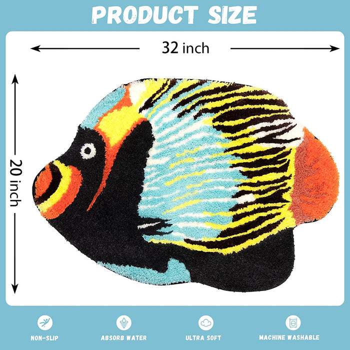 Feblilac Colorful Tropical Fish Bath Mat