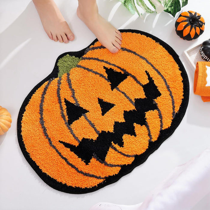 Feblilac Halloween Ghost Bath Mat for Bathroom, Cute White Ghost Bathroom Rug