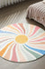 Feblilac Round Colorful Sunshine Area Rug, Boho Rainbow Area Rug, Living Room Mat