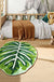 Feblilac Green Tropical Leaves Bath Mat