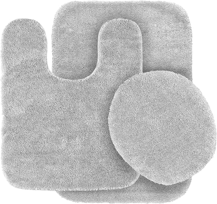 Soft 3 pc Solid Bathroom Mat Set