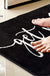 Feblilac Black Get Naked Letter Print Tufted Bath Mat