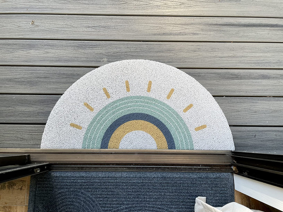 Cute Rainbow Semi-Circular Rug for Entrance Door Mat