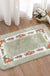 Feblilac Green Flower Tufted Bathroom Mat Toilet U-Shaped Floor Mat