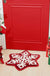 Red Christmas Snowflake Rug, Cute Bath Mat, Holiday Bathroom Rug