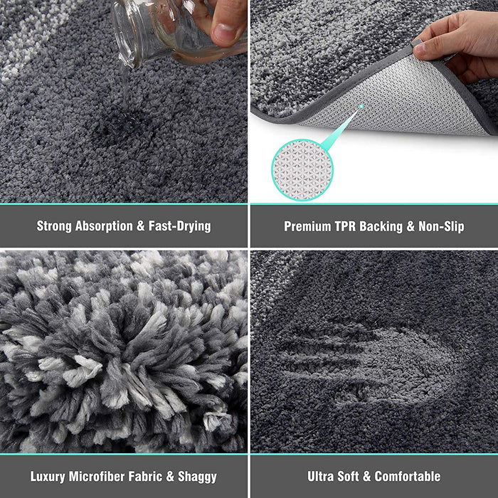 Soft Bathroom Rugs, Non-Slip Water Absorbent Bath Mat, Simple Style Bathroom Decor