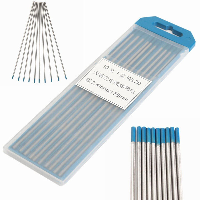 10Pcs Tungsten 2 Percent Lanthanated Blue Tip TIG Electrodes WL20 Welding Rods