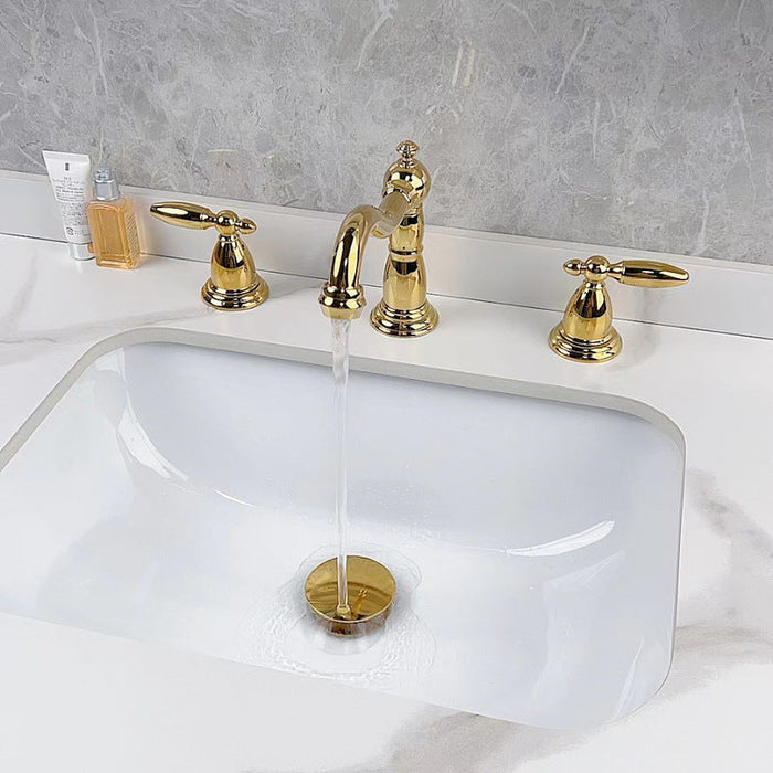 French Retro Three-hole Faucet Bathroom