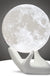 Moon Lamp, 3.5 Inch 3D Printing Lunar Lamp Night Light with White Hand Stand as Kids Women Girls Boy Birthday Gift, USB Charging Touch Control Brightness Two Tone Warm Cool White