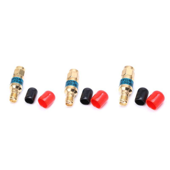 2W 0-6GHz Golden Attenuator SMA-JK Male to Female RF Coaxial Attenuator