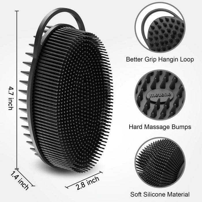 Silicone Body Scrubber, Soft Body Scrubber for Shower and Bath Skincare Routine with Loop