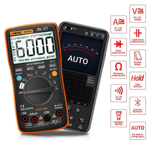 ANENG AN9002 Digital bluetooth True RMS Multimeter 6000 Counts Professional Auto Multimetro AC/DC Current Voltage Tester Orange