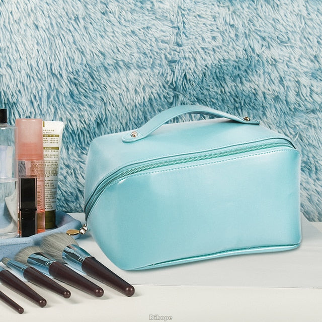 Large-Capacity Leather Cosmetic Bag - Okeihouse