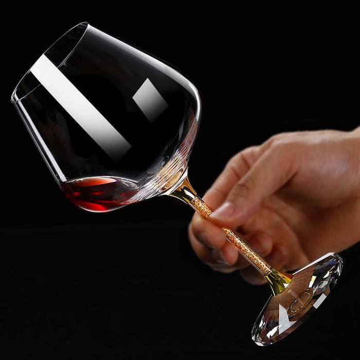 Gold Foil Gold Diamond Large Wine Glass Luxury Goblet