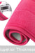 Memory Foam Bath Mat Set of 2, Absorbent Bathroom Rug and U-Shaped Toilet Floor Mat, Hot Pink