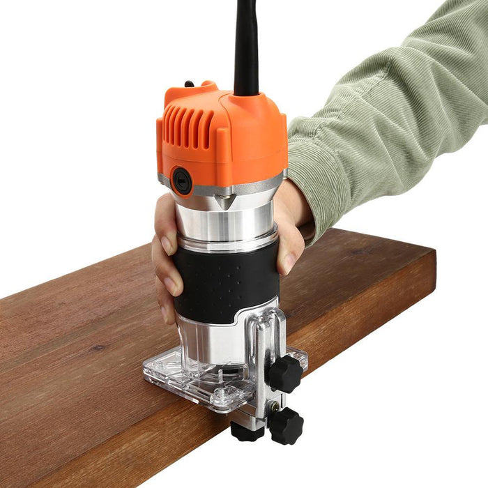 Topshak TS-ET1 800W Electric Wood Trimmer 6.35mm Adamant Steel Chuck For Wood Chamfering Grooving Curve Cutting Woodworking Planing