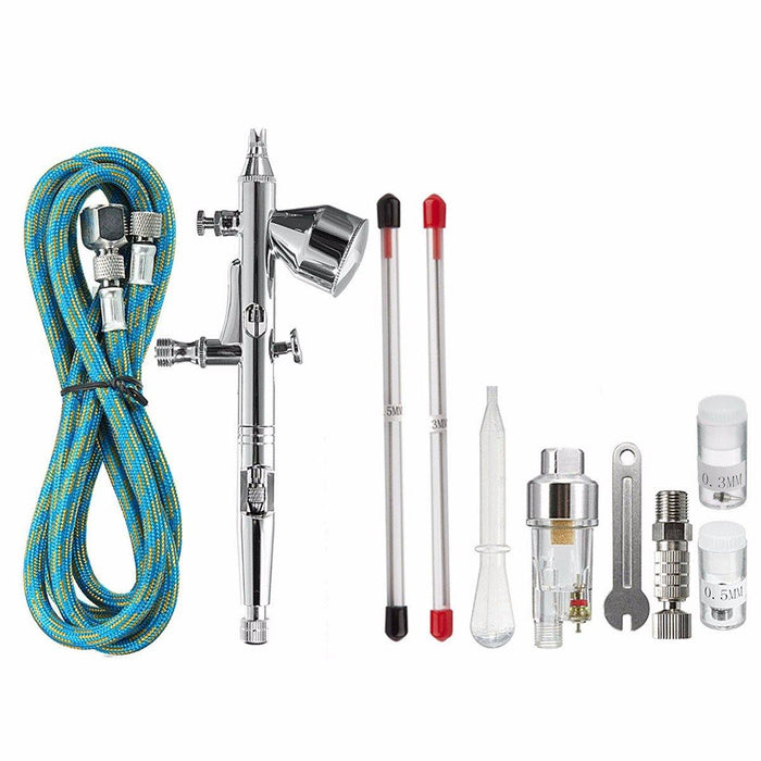 9cc Dual Action 3 Airbrush Air Compressor Kit Craft Cake Paint Art Sprayer